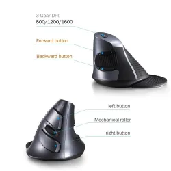 M618GX - 1600 DPI - ergonomische vertikale drahtlose Maus - optisch - 6 Tasten - mit Silikongehäuse