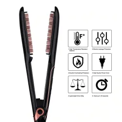 Volumizing hair straightener / curler / brush comb - corn shaped ceramic plates - LCD displayHair straighteners