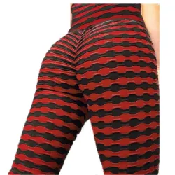Dehnbare lange Leggings - Abnehmen - mit Gitterdruck - Fitness - Yoga