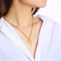 Heart pendant with necklace - custom made engraved name - 2 piecesNecklaces