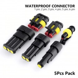 Wasserdichte Steckverbinder - elektrische Kabelsteckerklemmen - 1-6 Stifte - Autos - Lastwagen - Motorräder - 5 Stück