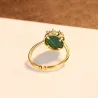 Eleganter Ring mit Malachit und Zirkonoxid - 925er Sterlingsilber - veränderbar