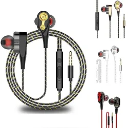 Drahtohrhörer - Ohrhörer - Hoch Bass - Doppelantrieb - mit Mikrofon - 3,5mm