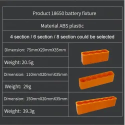 18650 battery fixture - single row - double sided spot welding - lithium battery pack holderBattery