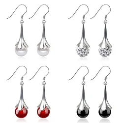 Elegant long earrings with opalEarrings