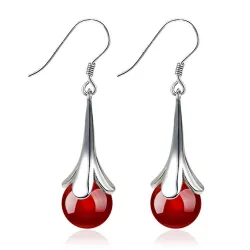 Elegant long earrings with opalEarrings