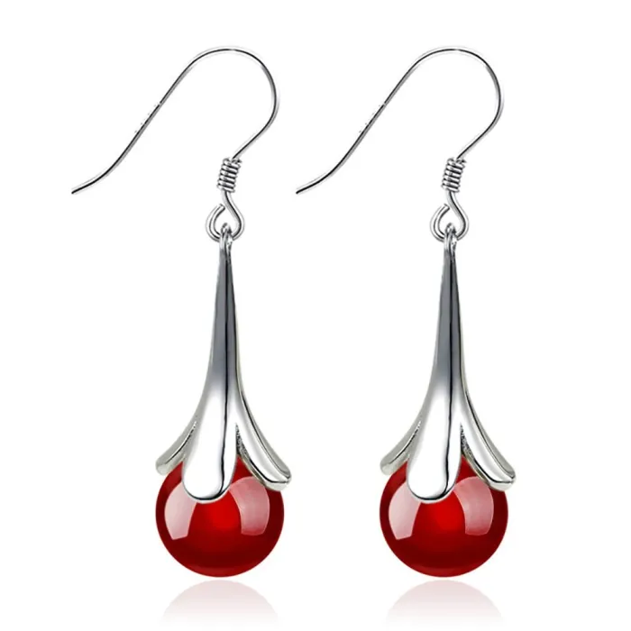 Elegant long earrings with opalEarrings