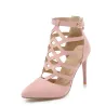 Sexy High Heels aus Wildleder - Pumps - mit Reißverschluss und Schnalle
