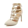 Sexy High Heels aus Wildleder - Pumps - mit Reißverschluss und Schnalle