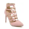 Sexy High Heels aus Wildleder - Pumps - mit Reißverschluss und Schnalle