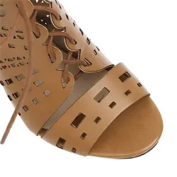 Sexy High Heels Pumps - knöchellang - offener Zeh - Schnürung - mit Reißverschluss hinten
