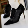 Sexy Knöchel-High-Heels - Schnürung - mit Mesh