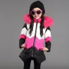 Warm down jacket - with detachable fur hoodKids