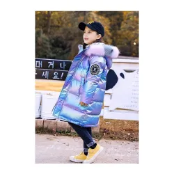 Blaue Baumwolljacke - mit flauschiger Kapuze