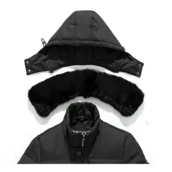 Winterdicke Jacke - mit abnehmbarer Kapuze und Kragen
