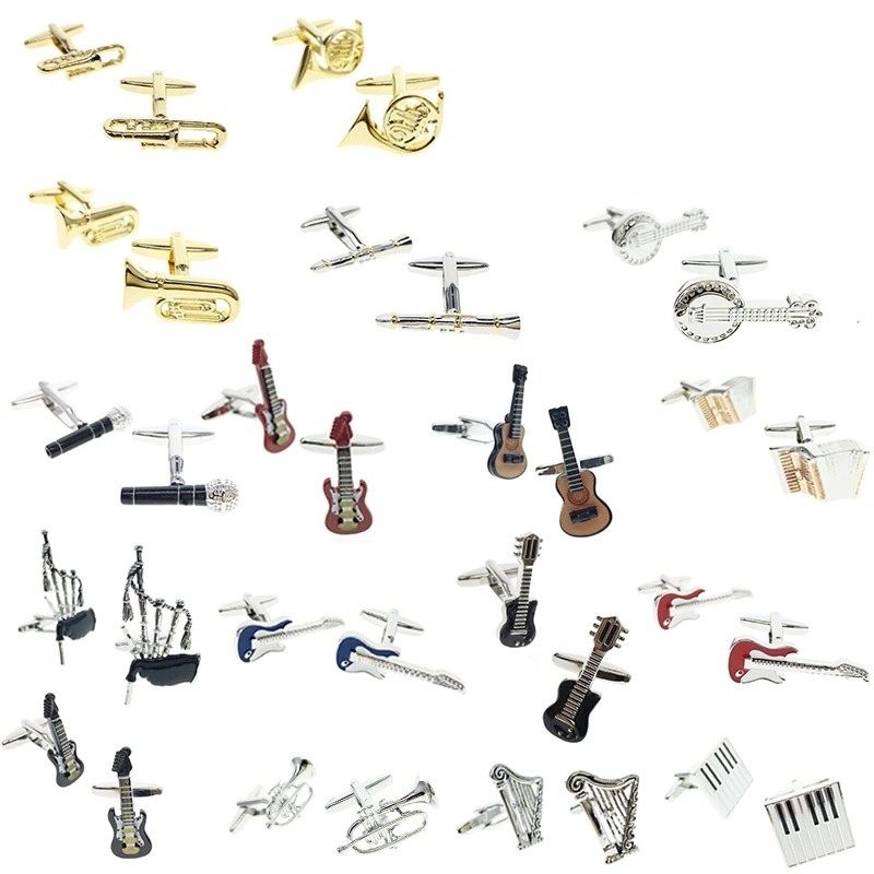 Musical instruments - brass cufflinks