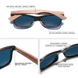 Polarisierte Sonnenbrille - Walnussholz - UV400 - unisex