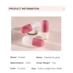 Mini capsule - lip gloss - color change under the influence of temperature - watery velvety textureLipsticks
