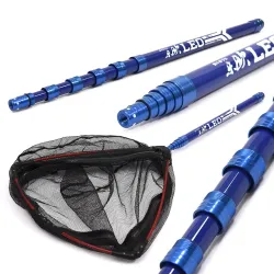 Telescopic fishing rod - extendable - with fishing net - 210cmFishing rods