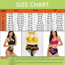 Sexy Bikini-Set - mit Push-up - hohe Taille - Sonnenblumen