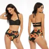 Sexy Bikini-Set - mit Push-up - hohe Taille - Sonnenblumen
