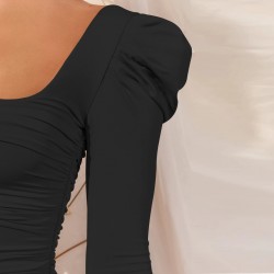 Sexy backless long sleeve mini dressDresses