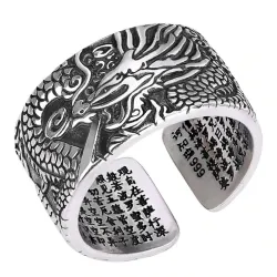 Vintage Drachenring - veränderbar - 990 Sterlingsilber