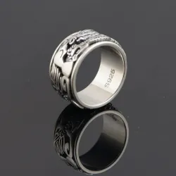 Alter chinesischer Drachenring - 925er Sterlingsilber
