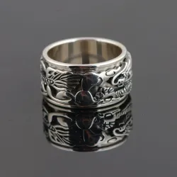 Alter chinesischer Drachenring - 925er Sterlingsilber