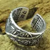 Buddhismus Sutra - Bambusblätter - Ring - veränderbar - 925 Sterlingsilber