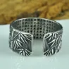Buddhismus Sutra - Bambusblätter - Ring - veränderbar - 925 Sterlingsilber