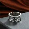 Buddhismus Herz Sutra & Lotus - Ring - veränderbar - 925 Sterling Silber