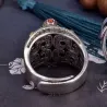 Buddhistischer Mantra - Ring - mit bunten Perlen - veränderbar - 925er Sterlingsilber