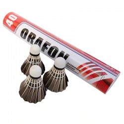 Badminton shuttlecocks - white / black goose feather - 6 - 12 piecesBadminton