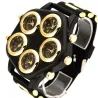 Fashionable sports watch - five time zone - large dial - silicone strapWatches