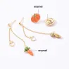 Pumpkin / carrot - long / stud long earringsEarrings