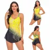 Langes Top-Bikini-Set - Pfauenfederdruck