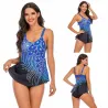 Langes Top-Bikini-Set - Pfauenfederdruck