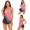 Langes Top-Bikini-Set - Pfauenfederdruck