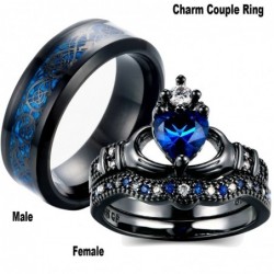 Blaue Zirkon-Edelsteine - Ring für Paare - für sie / für ihn