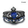 Blaue Zirkon-Edelsteine - Ring für Paare - für sie / für ihn