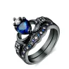 Blaue Zirkon-Edelsteine - Ring für Paare - für sie / für ihn