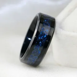 Blue zircon gems - ring for couples - for her / for himRings