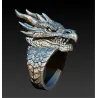 Edelstahlring mit Drachenkopf - Punk / Gothic-Stil