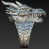 Edelstahlring mit Drachenkopf - Punk / Gothic-Stil
