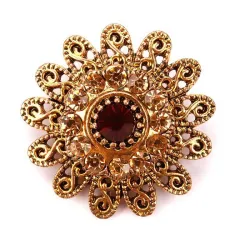 Vintage Kristallblumen - antike Brosche