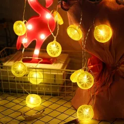 Fruchtscheiben geformte Lichterkette - batteriebetrieben / USB - Zitrone / Limette / Orange