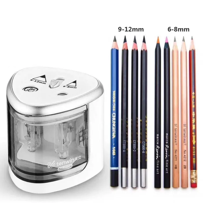 Electric pencil sharpener - double hole - touch switch - with bladesPencil sharpeners