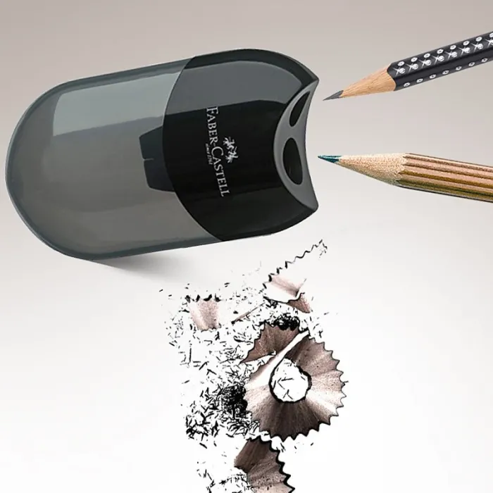 Pencil sharpener - with single / double hole - transparentPencil sharpeners