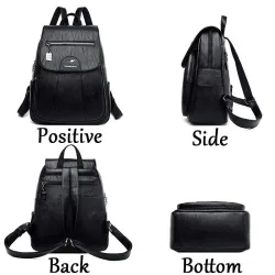 Lederrucksack - mit Handschlaufe / Reißverschlüssen